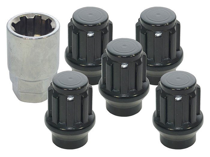 Set Of 5 Locking Wheel Nuts & Key
