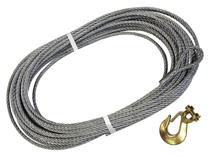 Replacement Galvanised Winch Cable With Hook