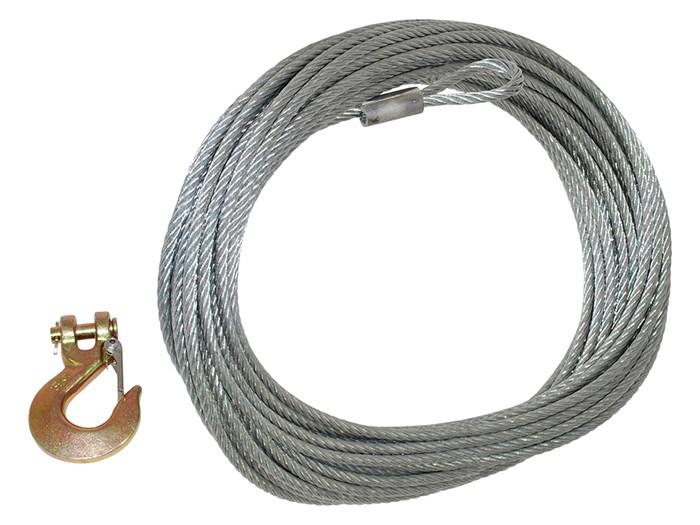 Replacement Galvanised Winch Cable With Hook